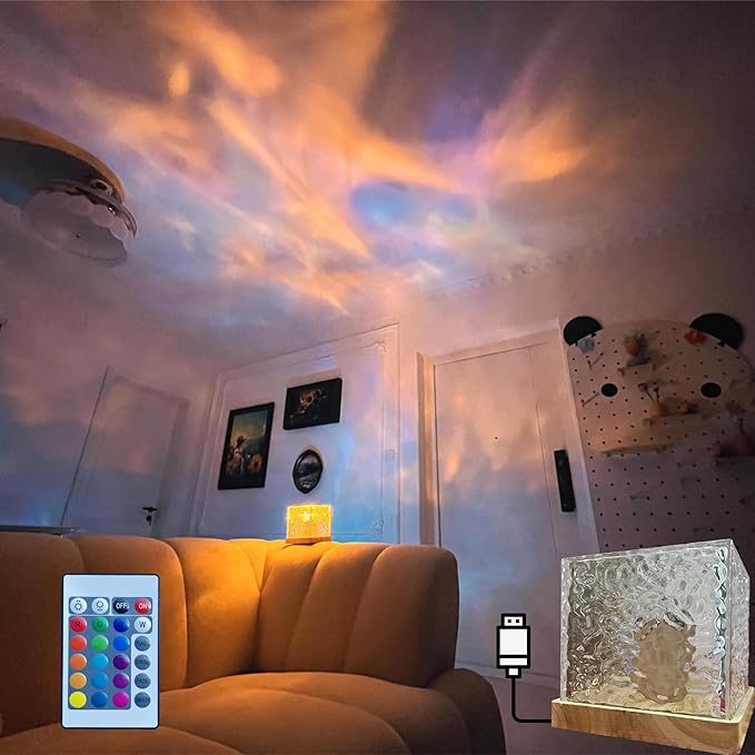 Wave Light Cube, Aurora Glow Lamp Crystal Night Light