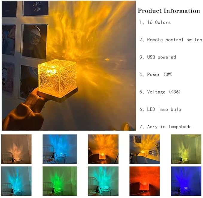 Wave Light Cube, Aurora Glow Lamp Crystal Night Light